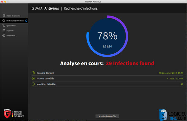 G DATA Antivirus pour Mac